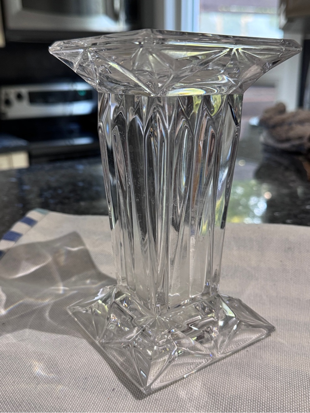✨💎 PartyLite Quad Prism Pedestal Crystal Vase / Candle Holder - Luxury 💎✨